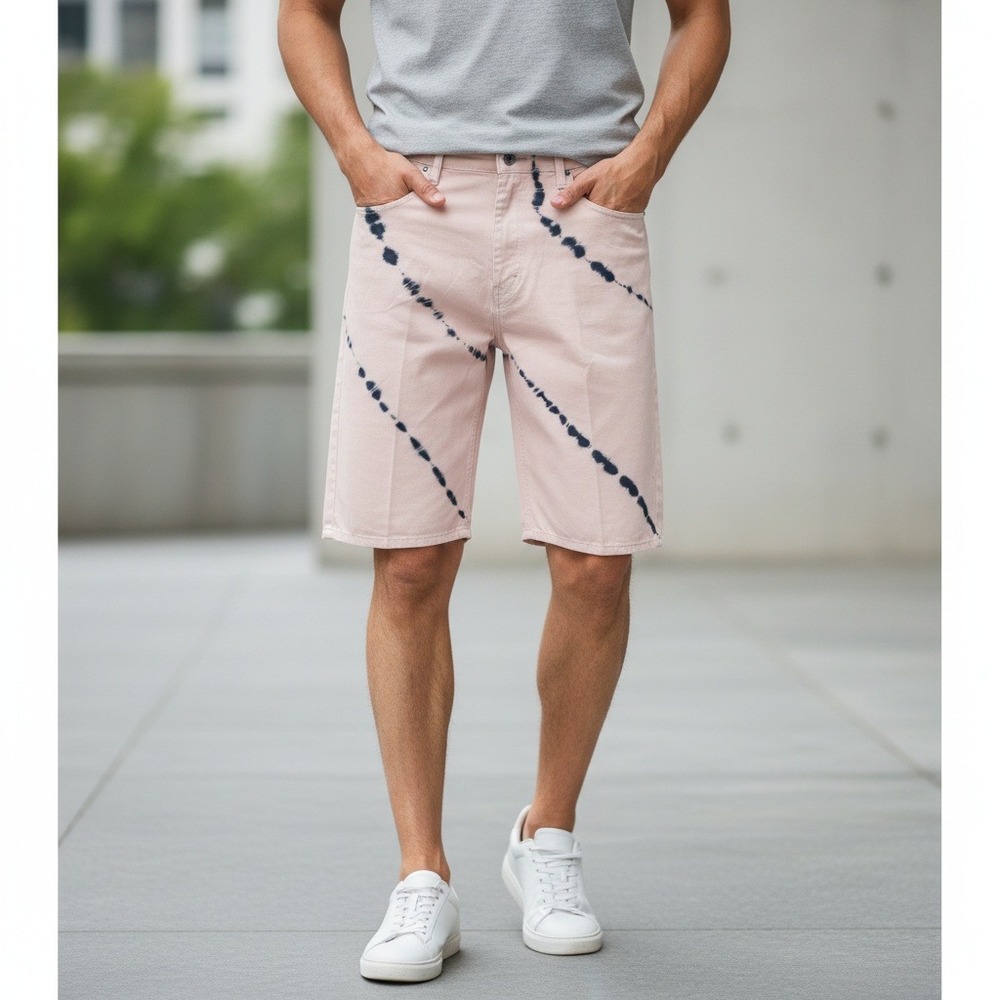 Levi's 569 Loose Straight Shorts‎ Pink Black Tie Dye Mens 38